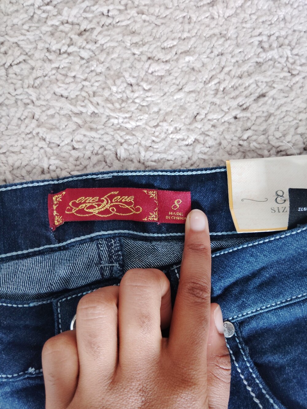 One 5 One Dark Blue Denim Capri Jeans - Picture 2 of 5